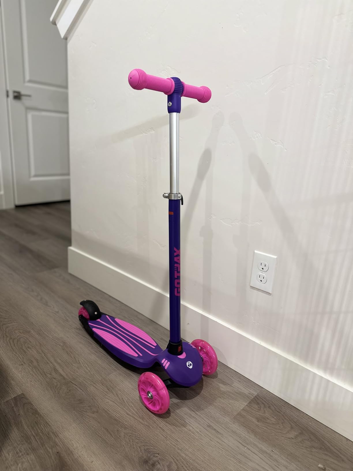 Gotrax KS1 Kids Kick Scooter, LED Lighted Wheels and 3 Adjustable Height Handlebars, Lean-to-Steer & Widen Anti-Slip Deck, 3 Wheel Scooter for Boys & Girls Ages 2-8 and up to 110 Lbs customer photo 2