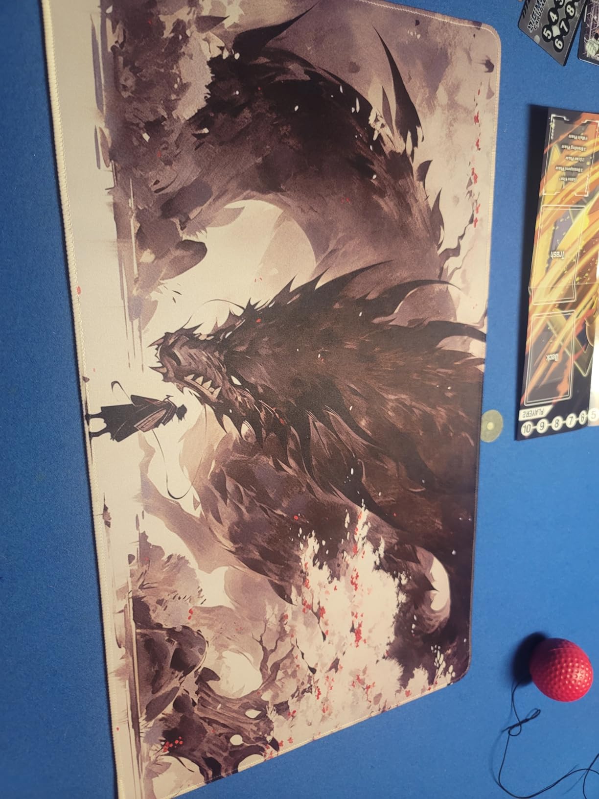 MTG Playmat Size 24x14in Free Storage Bags Non-Slip Backing, Ideal for Card Game Enthusiasts TCG Playmat (Shadow Dragon-No Deck) customer photo 1