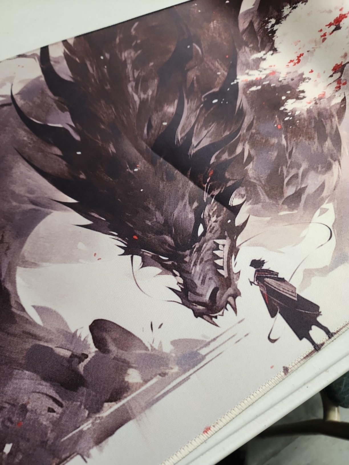 MTG Playmat Size 24x14in Free Storage Bags Non-Slip Backing, Ideal for Card Game Enthusiasts TCG Playmat (Shadow Dragon-No Deck) customer photo 2