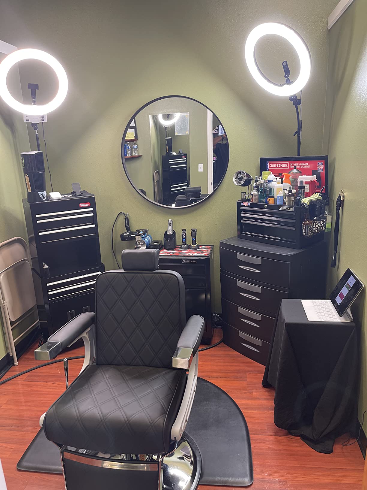 BarberPub Heavy Duty Metal Vintage Barber Chair All Purpose Hydraulic Recline Salon Beauty Spa Shampoo Equipment 3825 customer photo 2