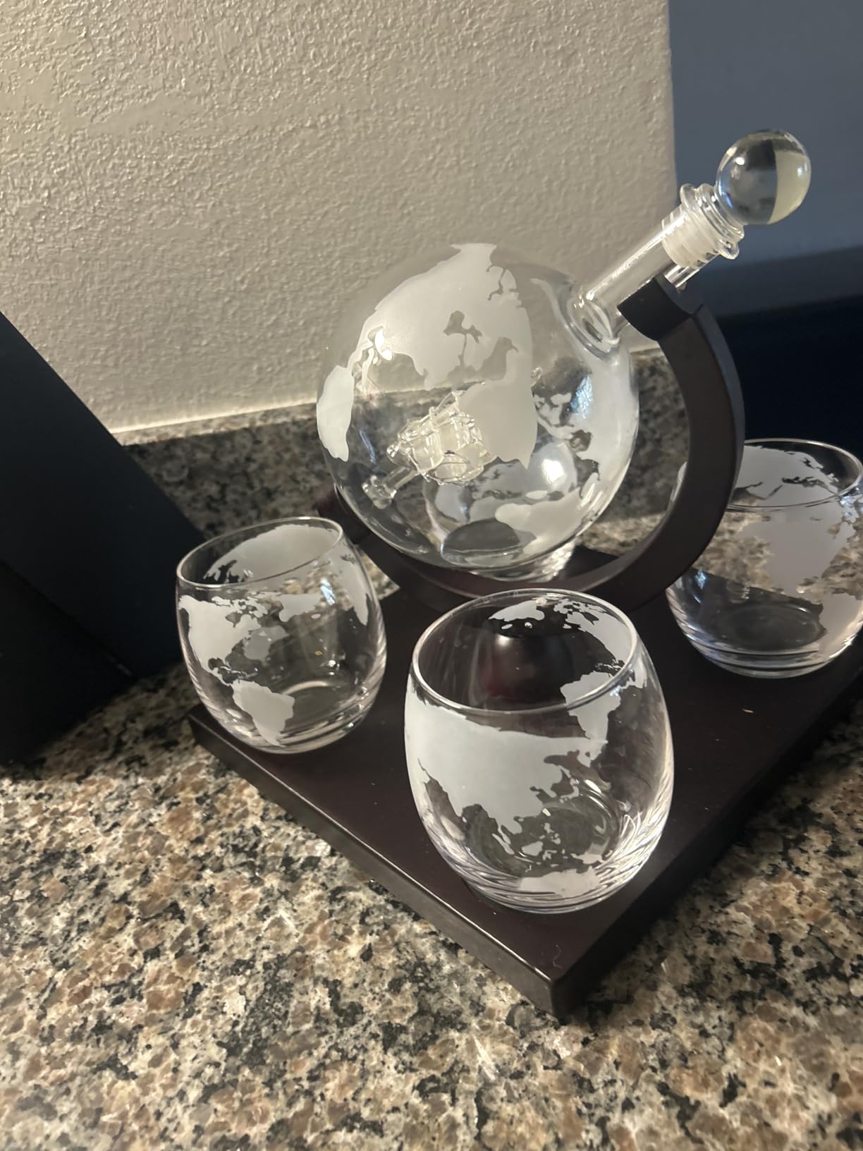 Luxury Gift For Men - Whiskey Decanter Set For Beloved Husband Or Dad - 4 Whiskey Glasses And Decanter Set customer photo 2