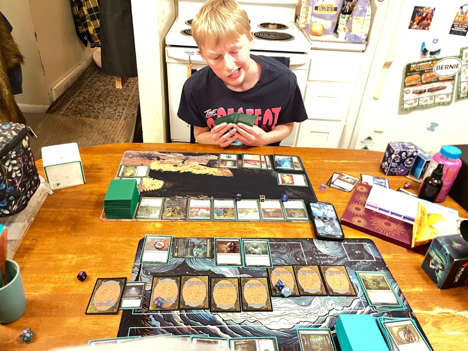 Playmat for MTG, with Free Storage Bags, Game Mat 24 x 14 inches, TCG and Board Game Mats for Cards (with Zones, Magic Mat 9) customer photo 2