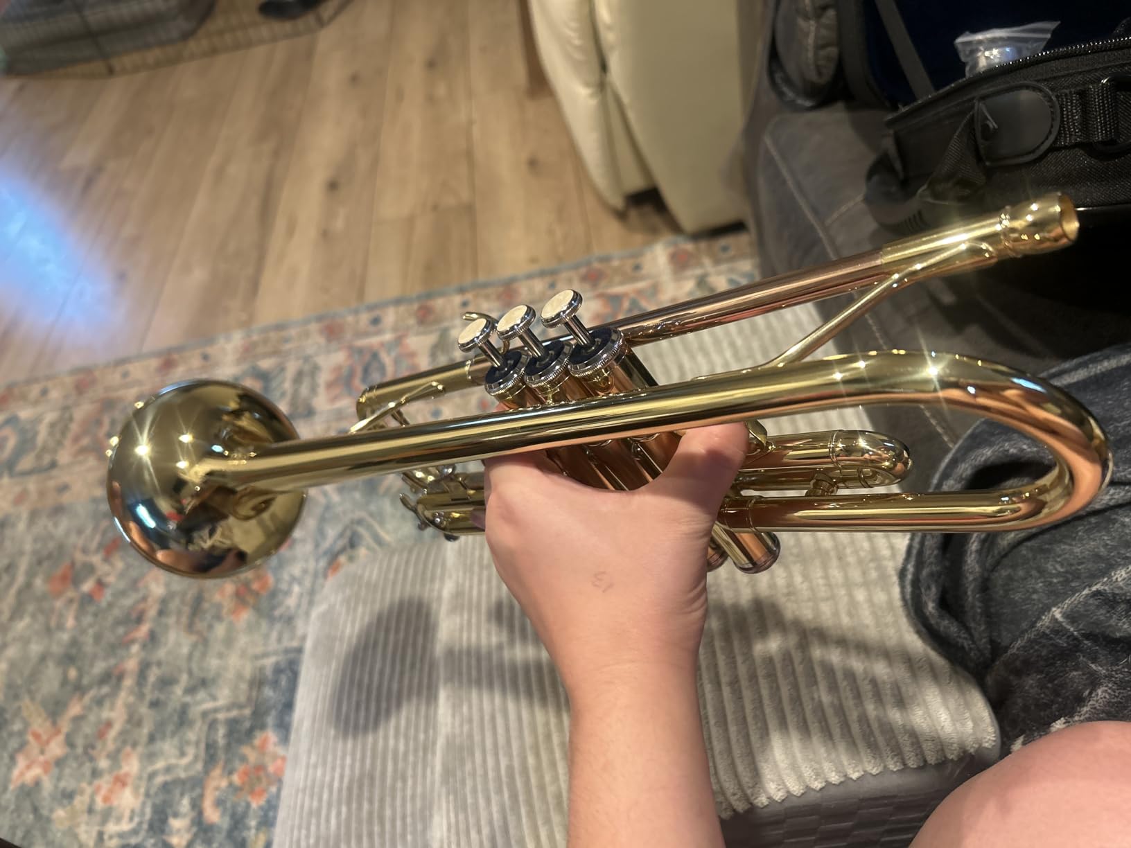 Bb trumpets red gold brass leadpipe mouthpipe advanced student professional trumpet Musical Instruments For Beginner Adults (710 gold brass) customer photo 2
