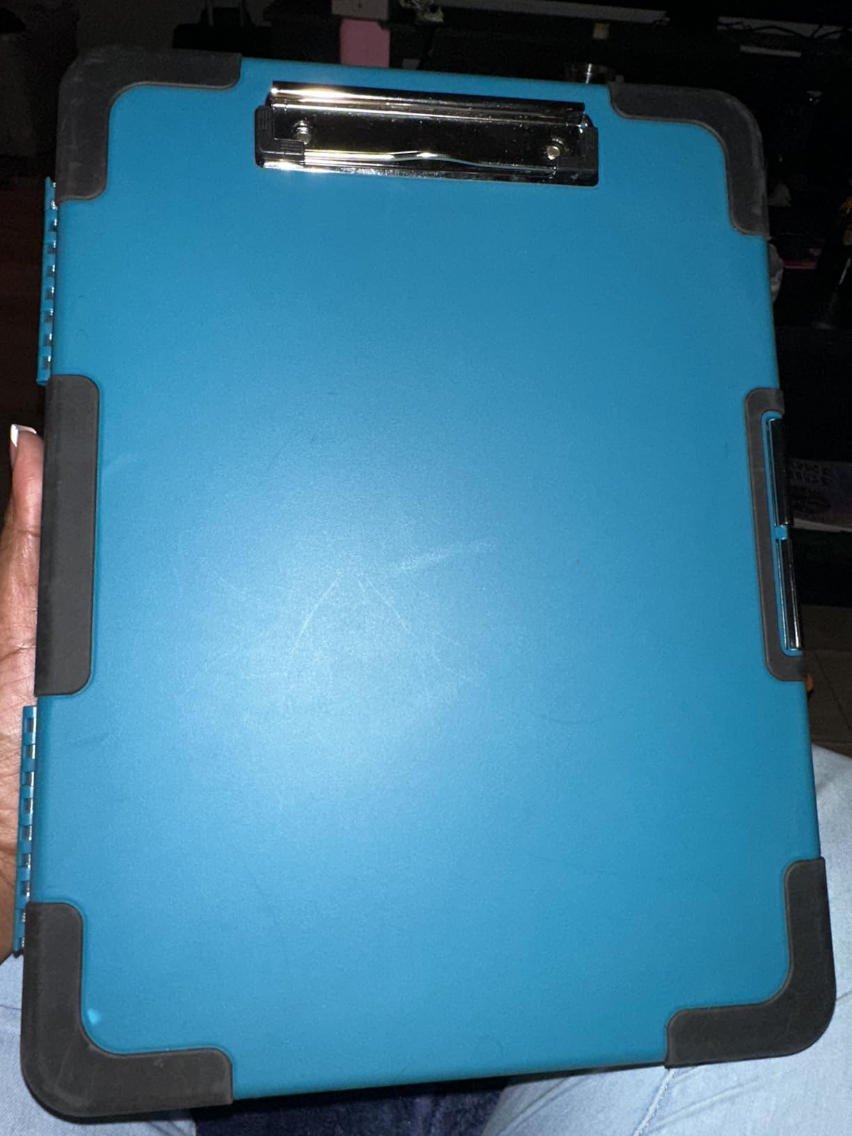 Sooez Toughest Clipboard with Storage, Internal Pen Pouch Included, Letter/ A4 Size, Shockproof Heavy Duty Plastic Clip Boards 8.5x11