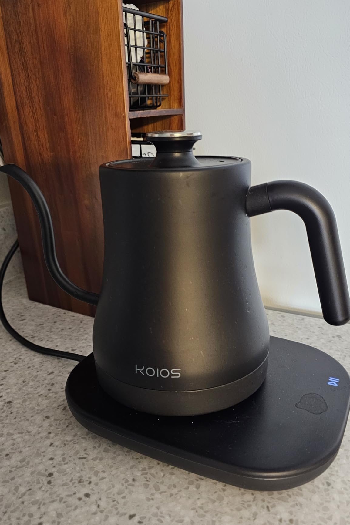 KOIOS Gooseneck Electric Kettle with +/-1F Temperature Control & Mute Mode, 0.8L Pour Over Kettle for Coffee & Tea, 1200W Quick Heating Stainless Steel Water Boiler with 4Hrs Keep Warm, Matt Black customer photo 2