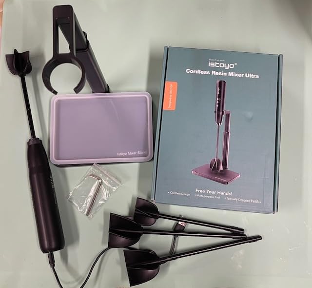 ISTOYO Rechargeable Resin Mixer Ultra, Upgraded 3 Speeds Control Epoxy Mixer with AI Mode, 4 Included Paddles customer photo 1