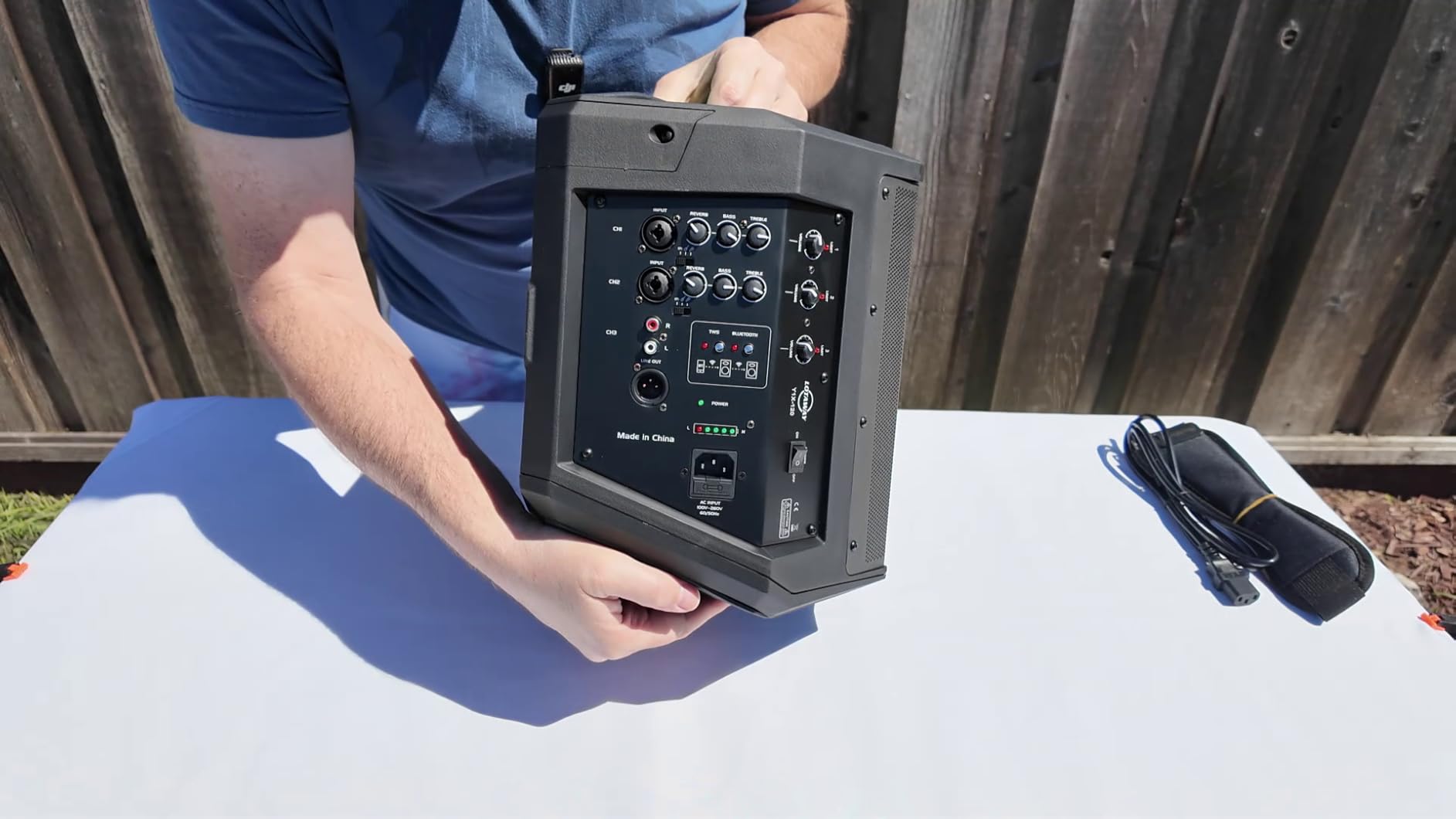 LOTAWAY Y1X-120 240W Portable Battery Powered PA System Bluetooth Speaker with 3-Channel Mixer, Rechargeable Outdoor Sound System for Busking, Karaoke, DJ, Party, Church, TWS Pairing & Bag Included customer photo 2