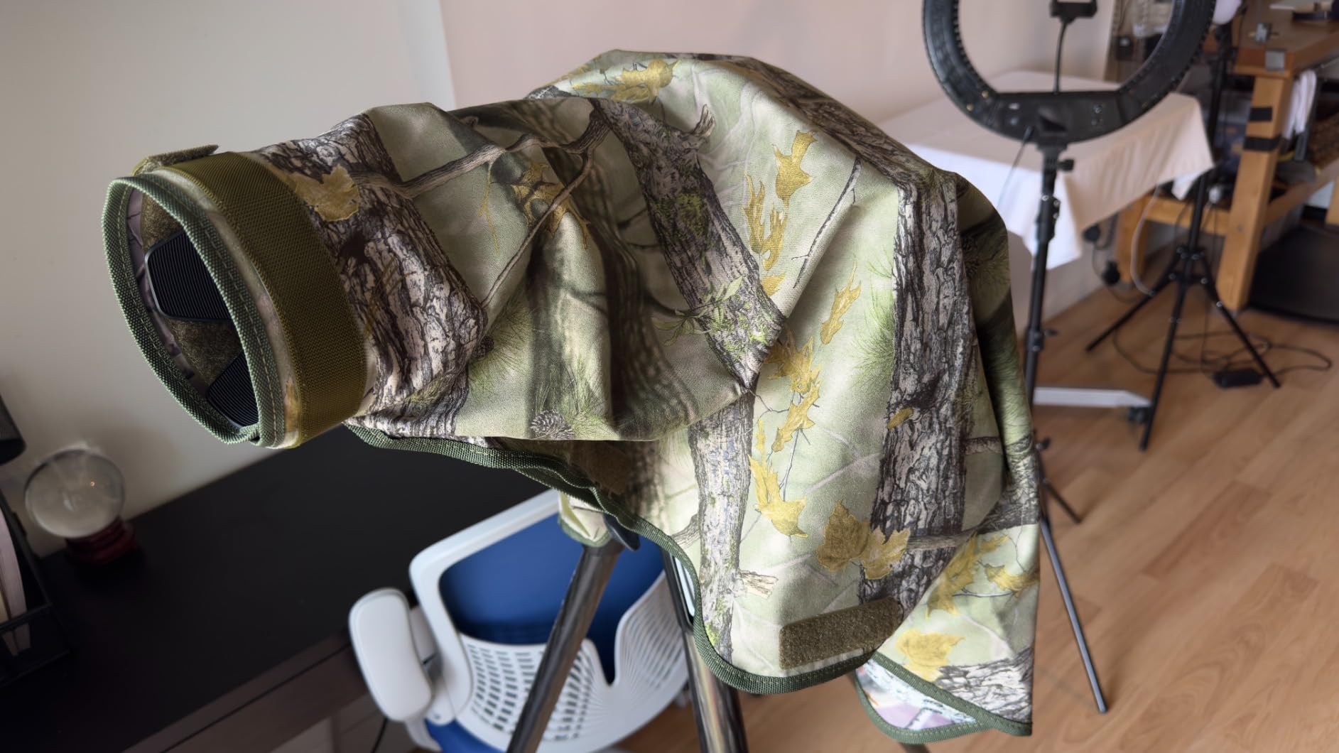 NEEWER PB020 Large Waterproof Rain Cover for Canon Sony Nikon Fujifilm DSLR Camera & Lenses up to 400 mm on Both Sides Camouflage Green Nylon customer photo 2