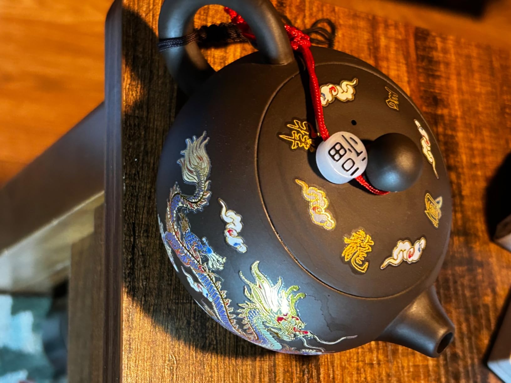 Hand-made Dragon and Phoenix Color-changing Purple Clay Teapot Zisha Tea Pot Kung Fu Tea Set Tea Lover's Gift (Teapot+2*Cups) customer photo 2