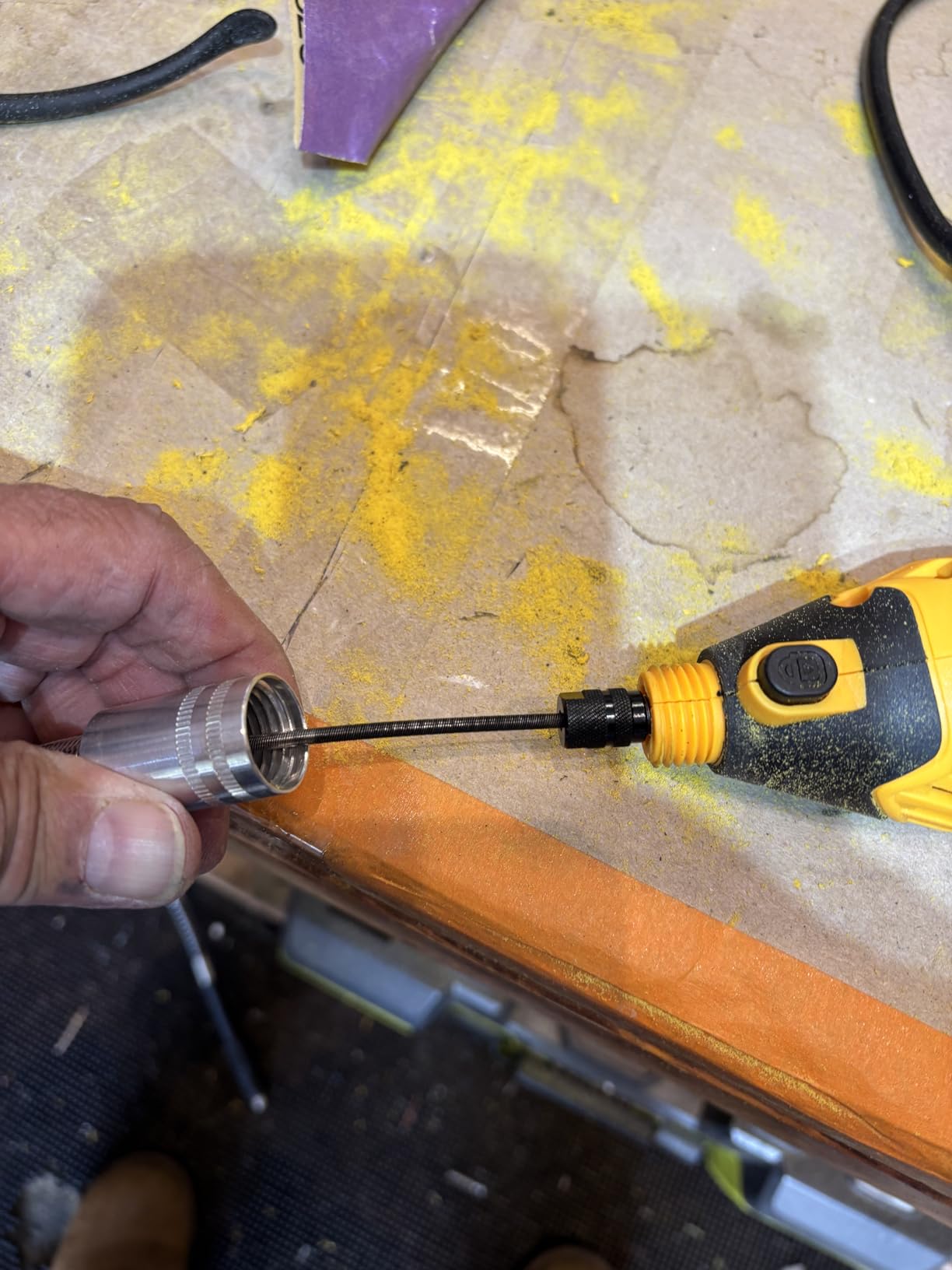 Rotary Tool Kit: DEKOPRO Power Hand Rotary Tools Mini for Wood/Metal, Electric Grinder Drill Machine Set with Flex Shaft for Carving, Cutting, Sanding, Grinding, Polishing, Engraving customer photo 2