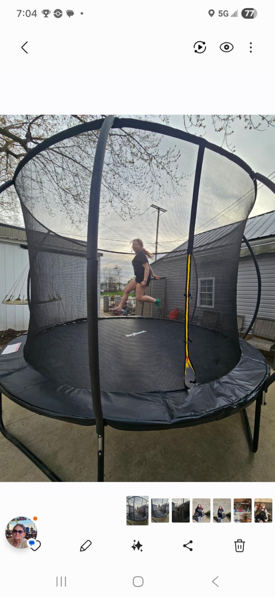 JoyBerri Trampoline Outdoor - Upsurge ASTM Certified Safe 8Ft 10Ft 12Ft 14Ft 15Ft 16Ft Recreational Trampoline for Kids and Adults. Anti-Rust Coating with Enclosure Net, Ladder, Sprinkler & LED Lights customer photo 2