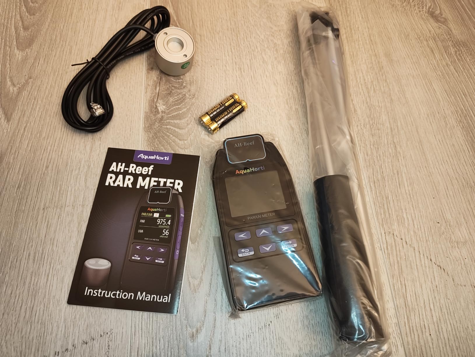 AH-Reef PAR Meter, Test PPFD, UVA w/m2, Waterproof Sensor, Show R,G,B% in Aquarium Light, Record PAR | UVA Distribution customer photo 1