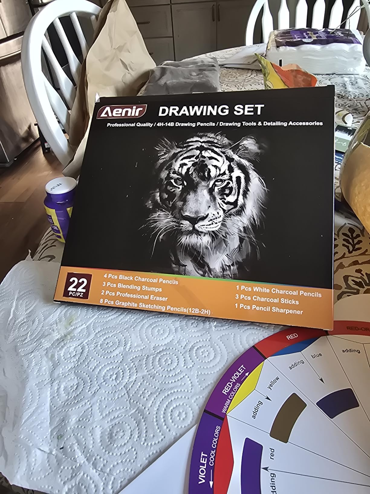 Aenir Charcoal Pencils for Drawing, Set of 22, Professional Drawing Sketch Pencils, Charcoal Art Supplies for Sketching, Shading, Artist Charcoal Supplies for Beginners & Pro Artists. customer photo 1