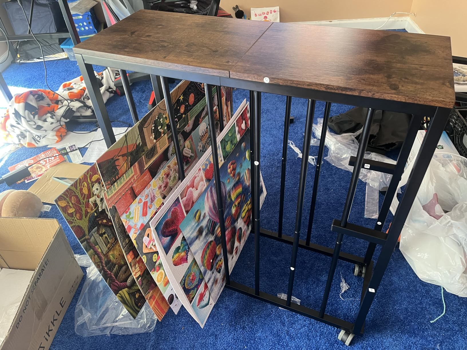 ikkle Large Art Storage Rack, Drying Painting Canvas Rack with Wheels, Art Storage Display Stands for Canvas, Frame, Drawing Board, Metal Crafts Print Rack for Art Display & Galleries customer photo 2