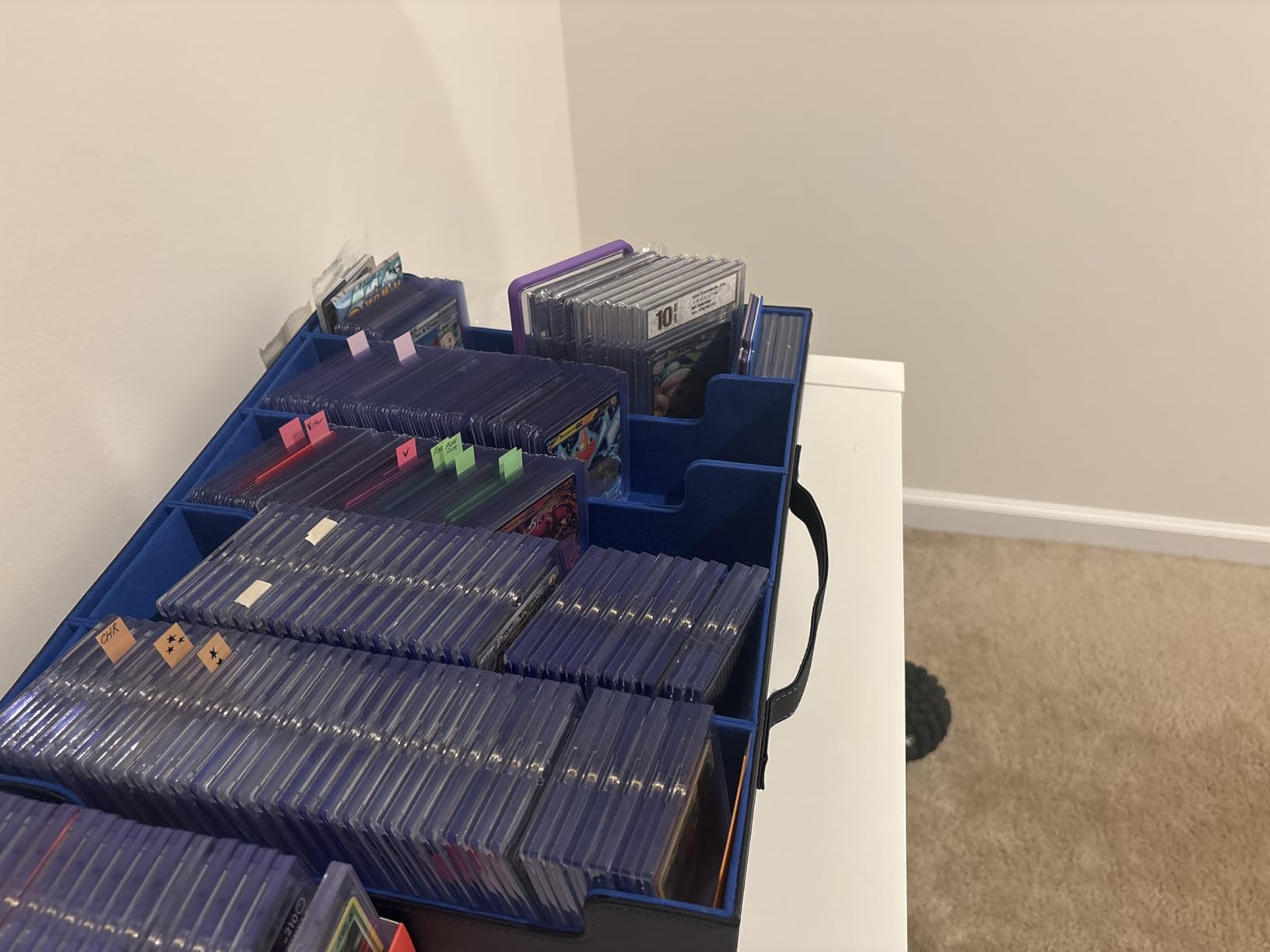Gomyrod Card Storage Box 3200+ MTG Deck Box with 30 Colorful Divider, 4 Row Commander Trading Card Cases with Portable Handle & Display Windows, Fits for MTG/TCG/Magic Cards, Patented Design customer photo 2