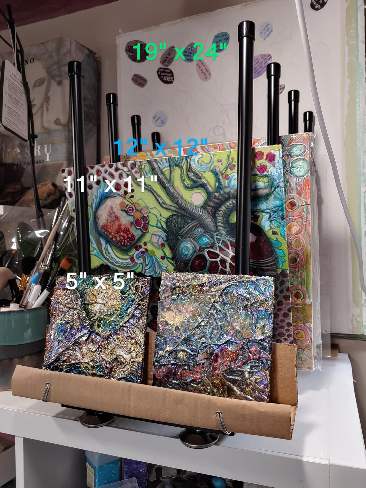 Art Storage Rack,Canvas Storage for art canvas storage 7.8 inches to 23 inches,Art Print Display Rack,Canvas Storage Rack for Artworks, Frames, Drawing Boards, Prints, Panels, Paintings Display customer photo 2