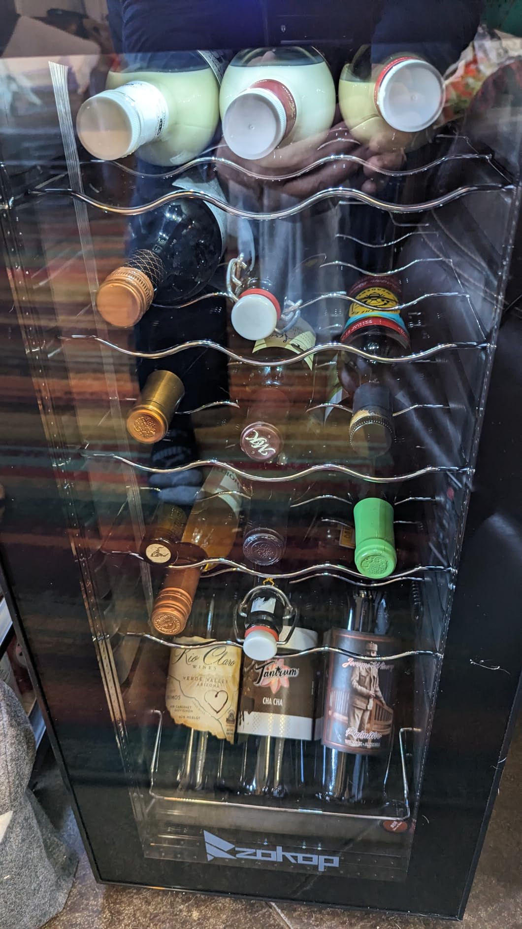 ROVSUN 26 Bottle Wine Fridge, Dual Zone Wine & Beverage Refrigerator w/Independent Temp & LED Control Panel customer photo 1