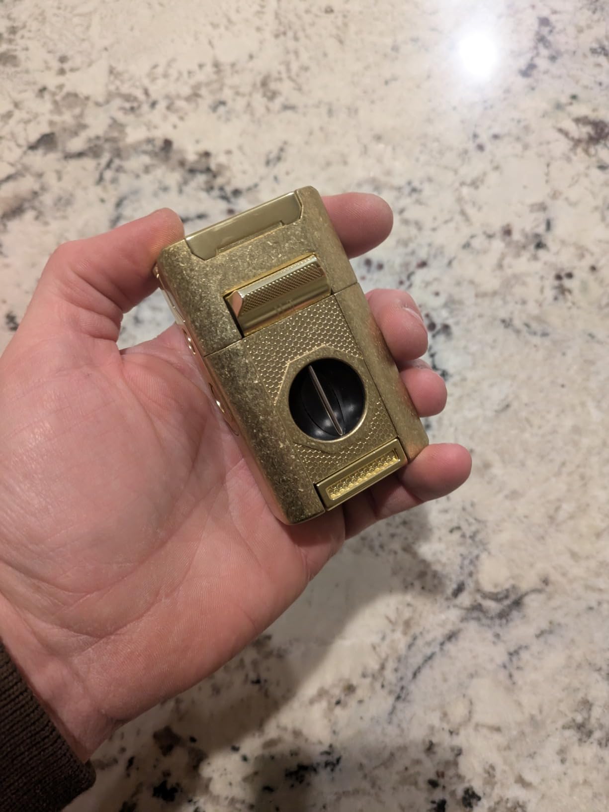 6-in-1 Cigar Torch Lighter, with Straight&V Cigar Cutter, 2 Cigar Punches, Cigar Draw Enhancer, Cigar Holder, Quad Flame Windproof Butane Lighter, Multifunctional Cigar Accessories, Gifts for Men customer photo 2