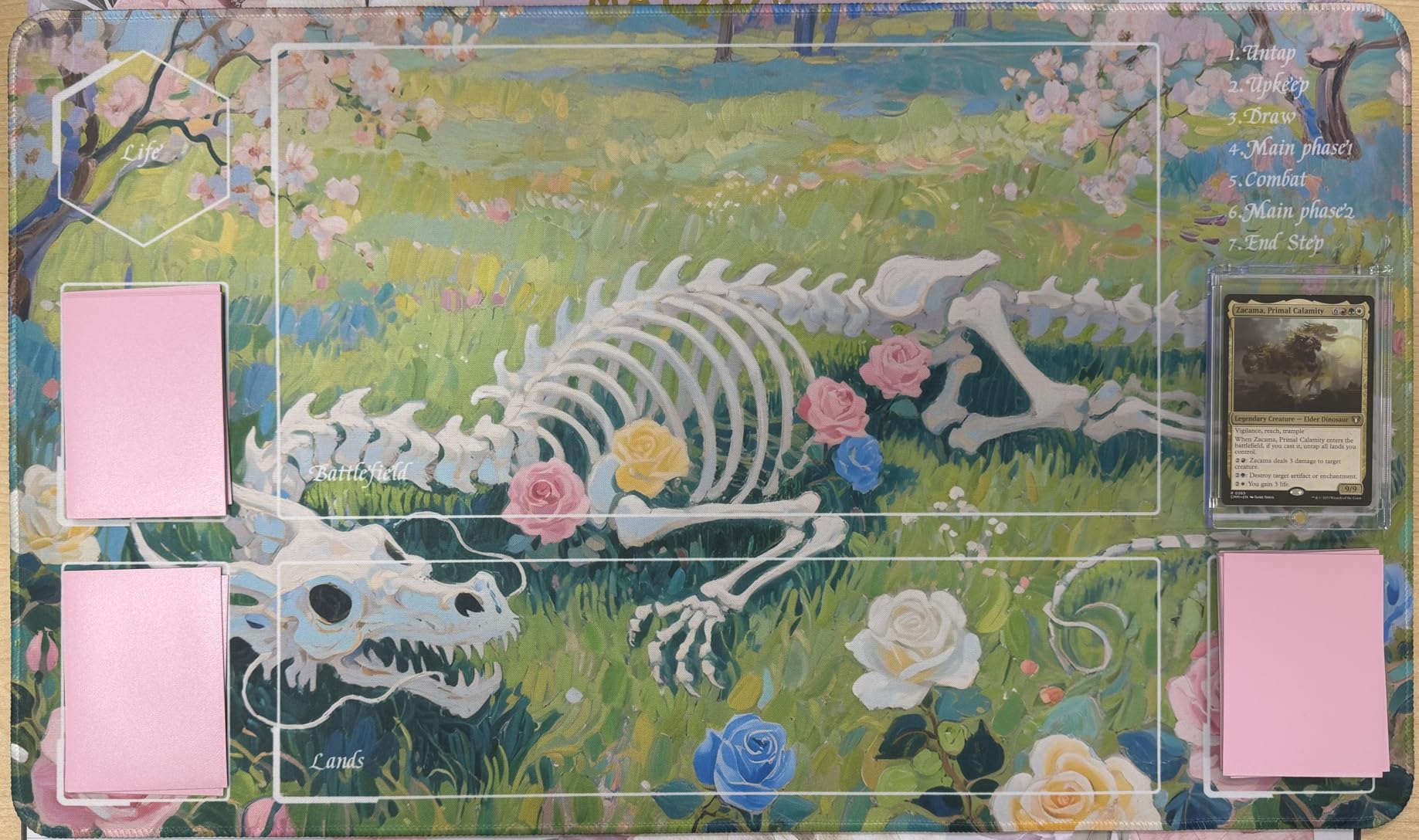MTG Playmat TCG Playmat -Includes Storage Tube and 7 Dice-Experience Top-Tier Quality and Edge-Locking Waterproof and Non-Slip Mat! (playmat with Zones, Purple Lotus) customer photo 1