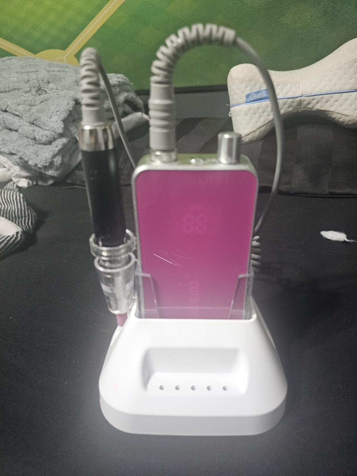 Curacoro Nail Drill Professional - 35000RPM Electric Nail File with 80W Brushless Motor, High Torque, Low Noise & Vibration, Portable Efile for Acrylic Gel Removal, Salon & Home Use (Fuchsia) customer photo 1