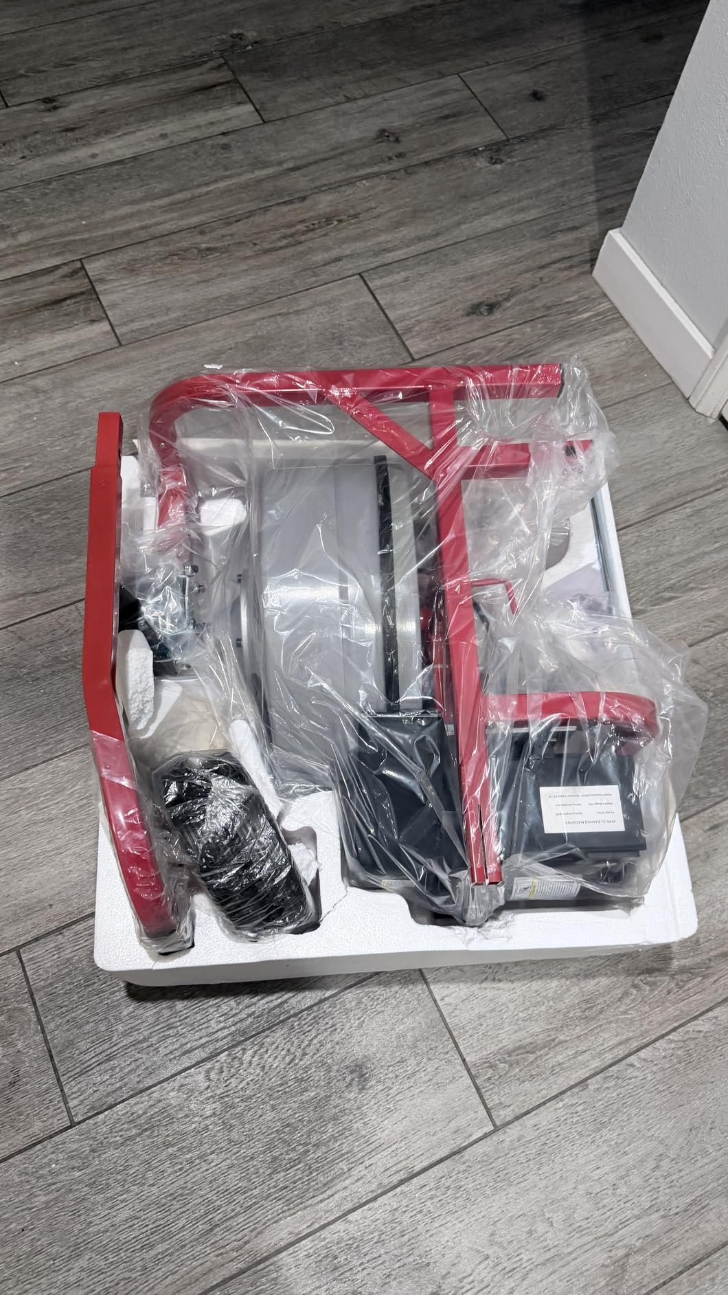 Albott 100 FT x 1/2 inch Electric Drain Cleaner Machine with Auto-Feed & 10 Cutters, Sewer Snake Auger for 1-4 Inch Pipes, Foot Switch & Wheels, Ideal for Home & Commercial Use, Gray/Red customer photo 1