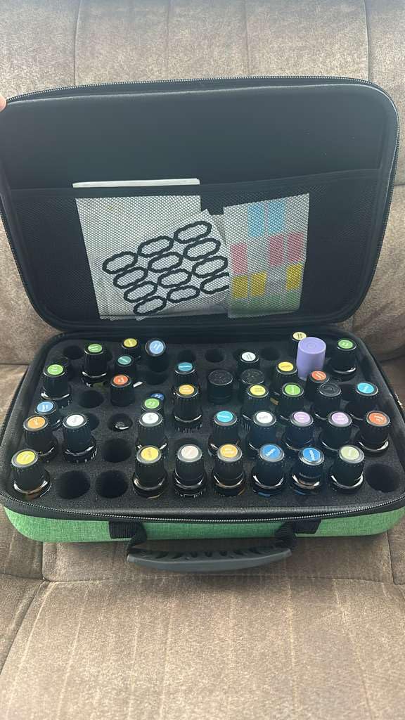 Essential Oils Carrying Case Holds 60 Grids for 1-3ML Roller Bottles 5ml, 10ml, 15ml Bottles Storage Organizer Bag Hard Shell EVA, Essential Oil Bag with Detachable Sponge Pad Green customer photo 1