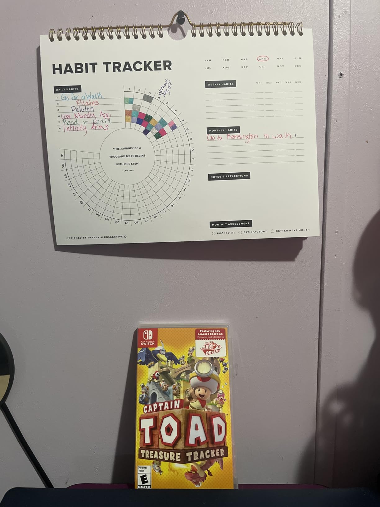 Stay on Track Habit Tracker Wall Calendar - Daily, Weekly & Monthly Habit Journal for Goal Setting & Productivity - Undated Spiral Planner by ThreeKin Collective customer photo 1
