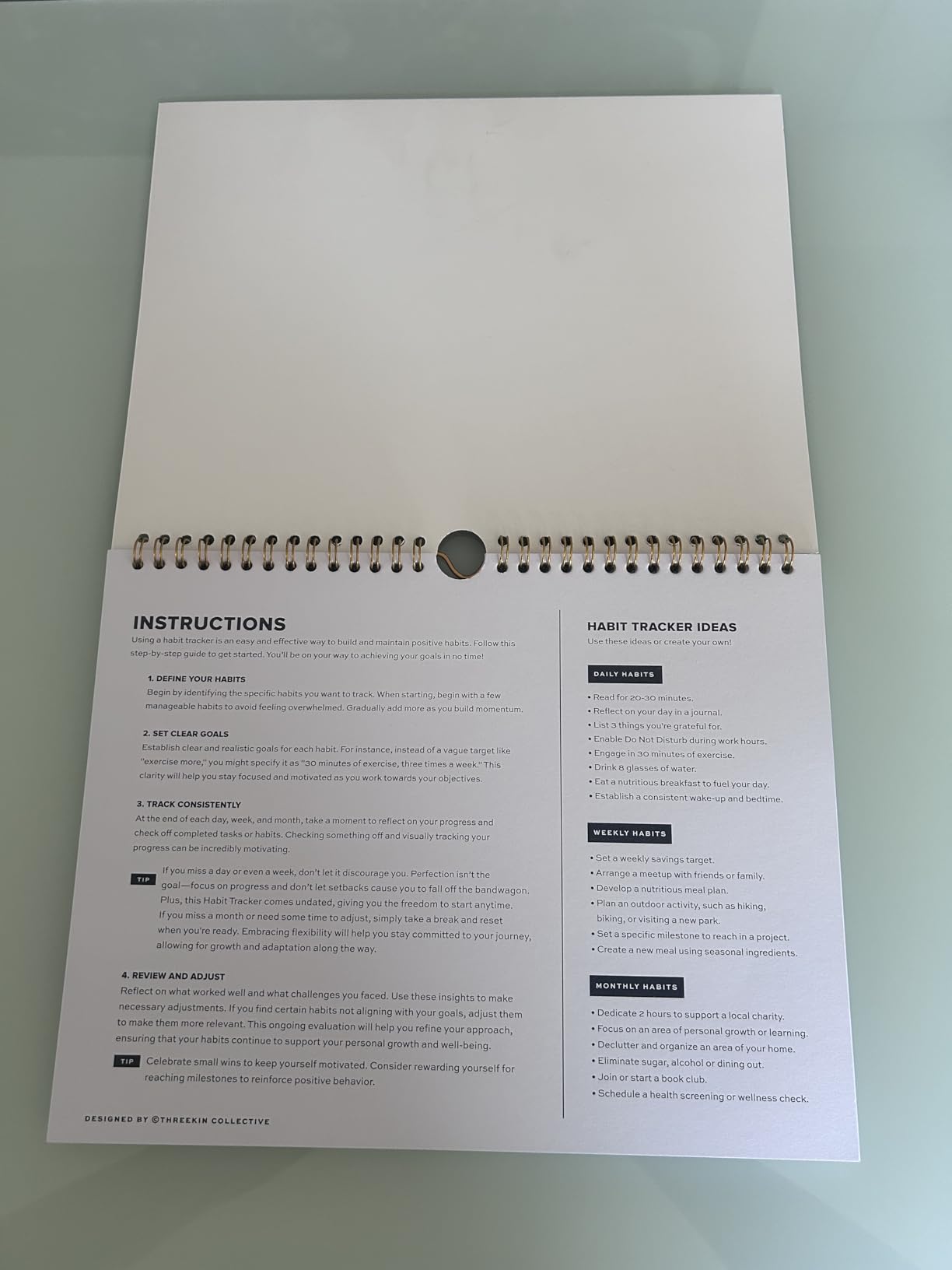 Stay on Track Habit Tracker Wall Calendar - Daily, Weekly & Monthly Habit Journal for Goal Setting & Productivity - Undated Spiral Planner by ThreeKin Collective customer photo 2