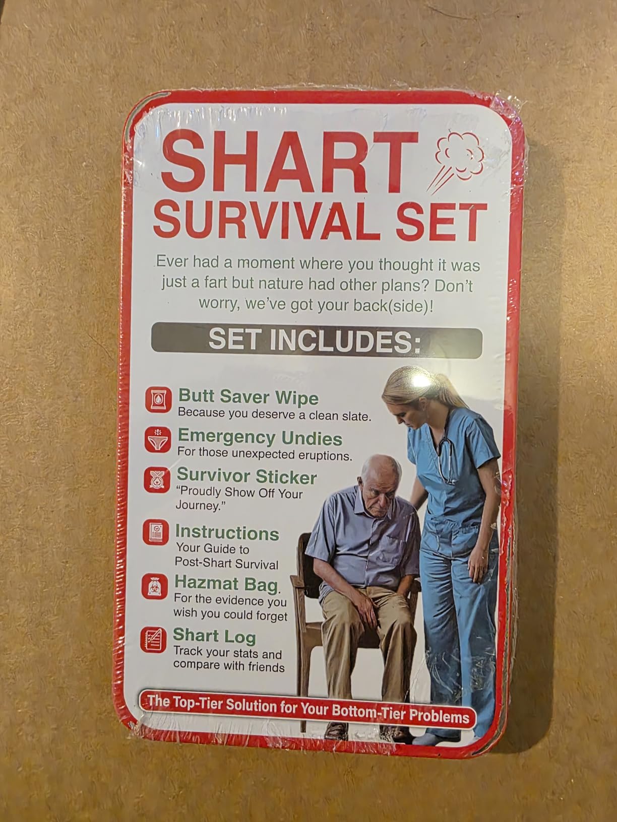 Shart Survival Set - Funny Gag Gift Includes Disposable Underwear, Hazmat Bag, Wet Wipe and More! Unique Stocking Stuffers for Men Birthday Husband Teens Potty Humor Prank customer photo 1