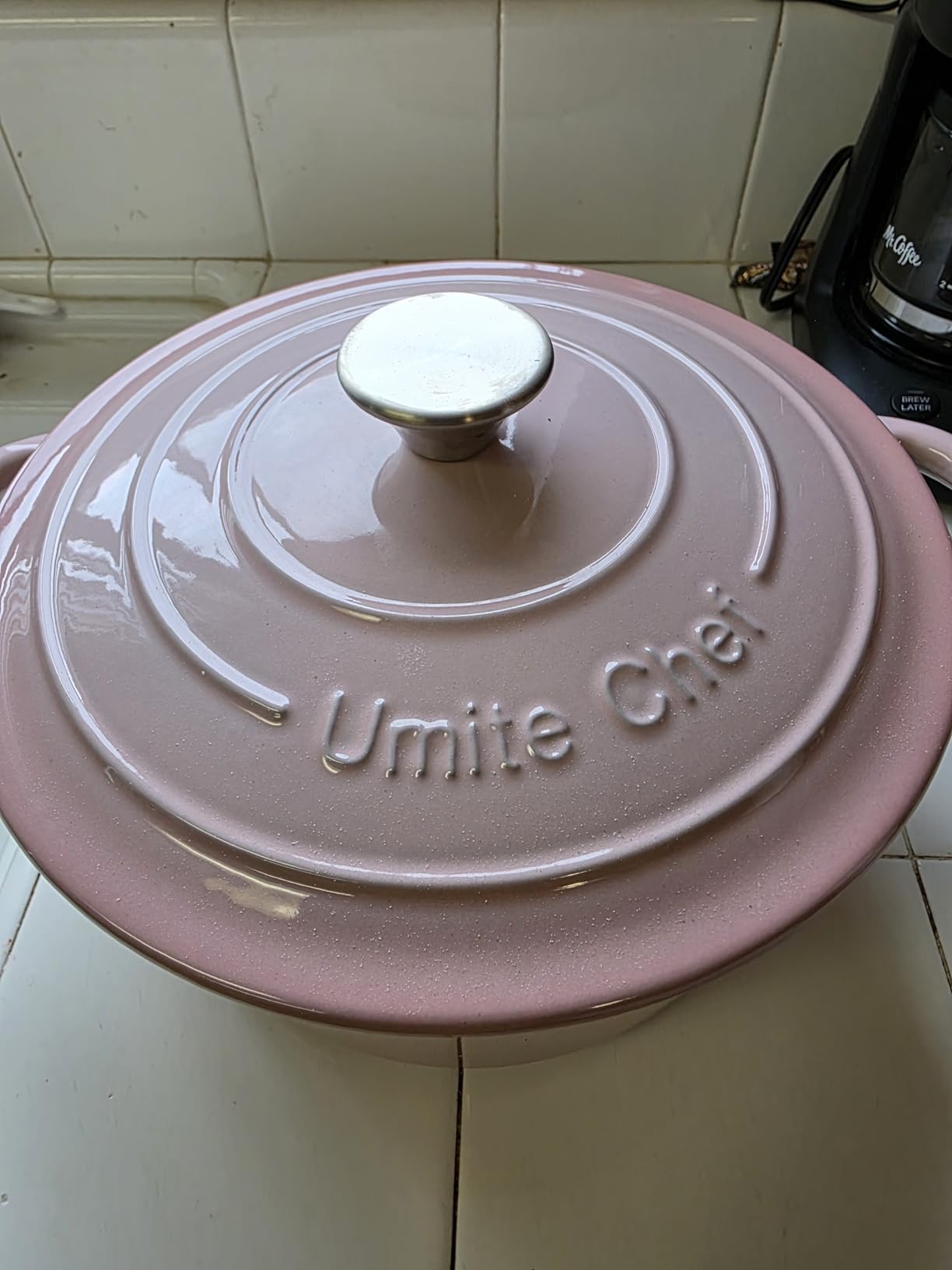 Enameled Cast Iron Dutch Oven - Umite Chef 5QT Pot with Lid & Cotton Potholders - Heavy-Duty Cookware for Bread Baking, Braising, Stews, Roasting(Cream White) customer photo 2