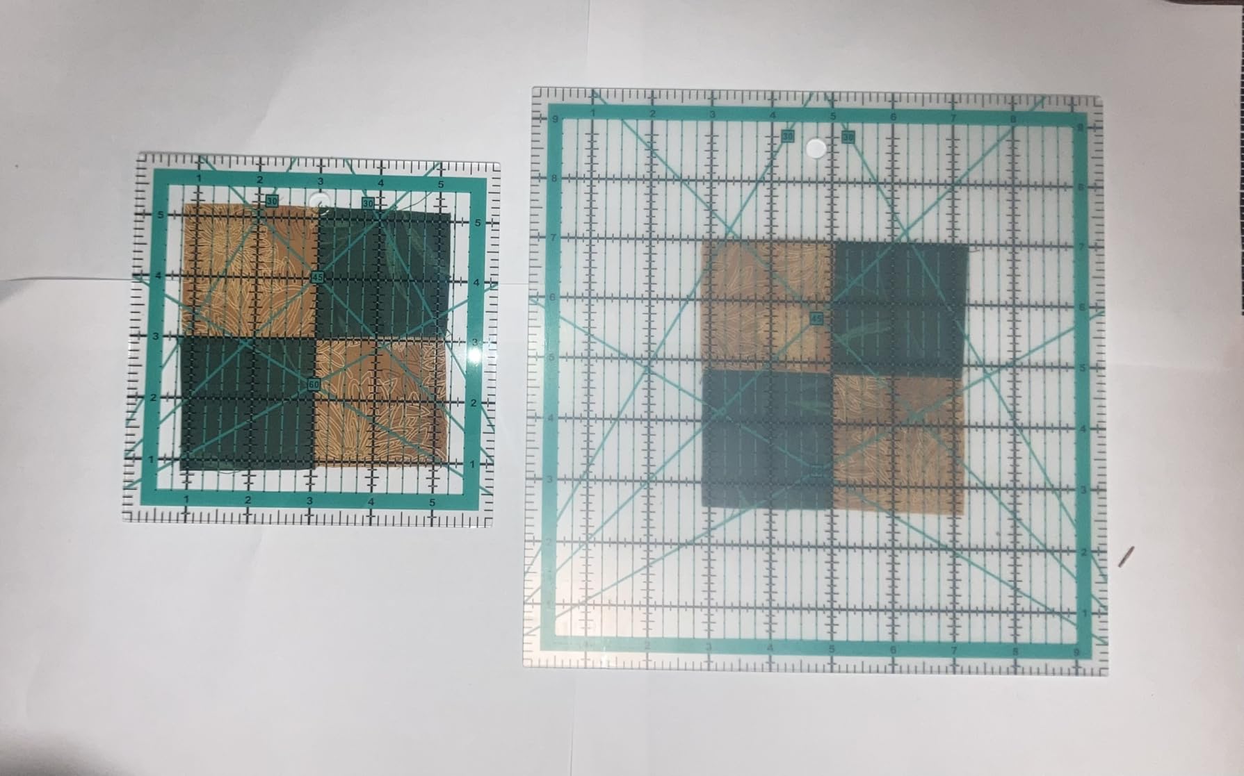 Quilting Rulers,Sewing Ruler,4 Piece Acrylic Square Quilting Templates,Clear Precision Ruler for Quilting Sewing,Tools Supplies Accessories Green(3.5