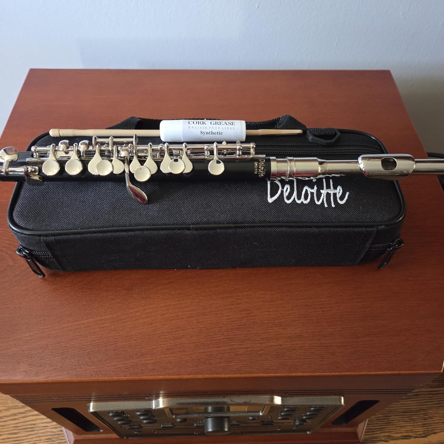 Deloitte Synthetic Ebony Piccolo C Key, Silver Plated, Dual Head, DPC-50, Professional Piccolo Instrument with Cleaning Kit, Carrying Case customer photo 1