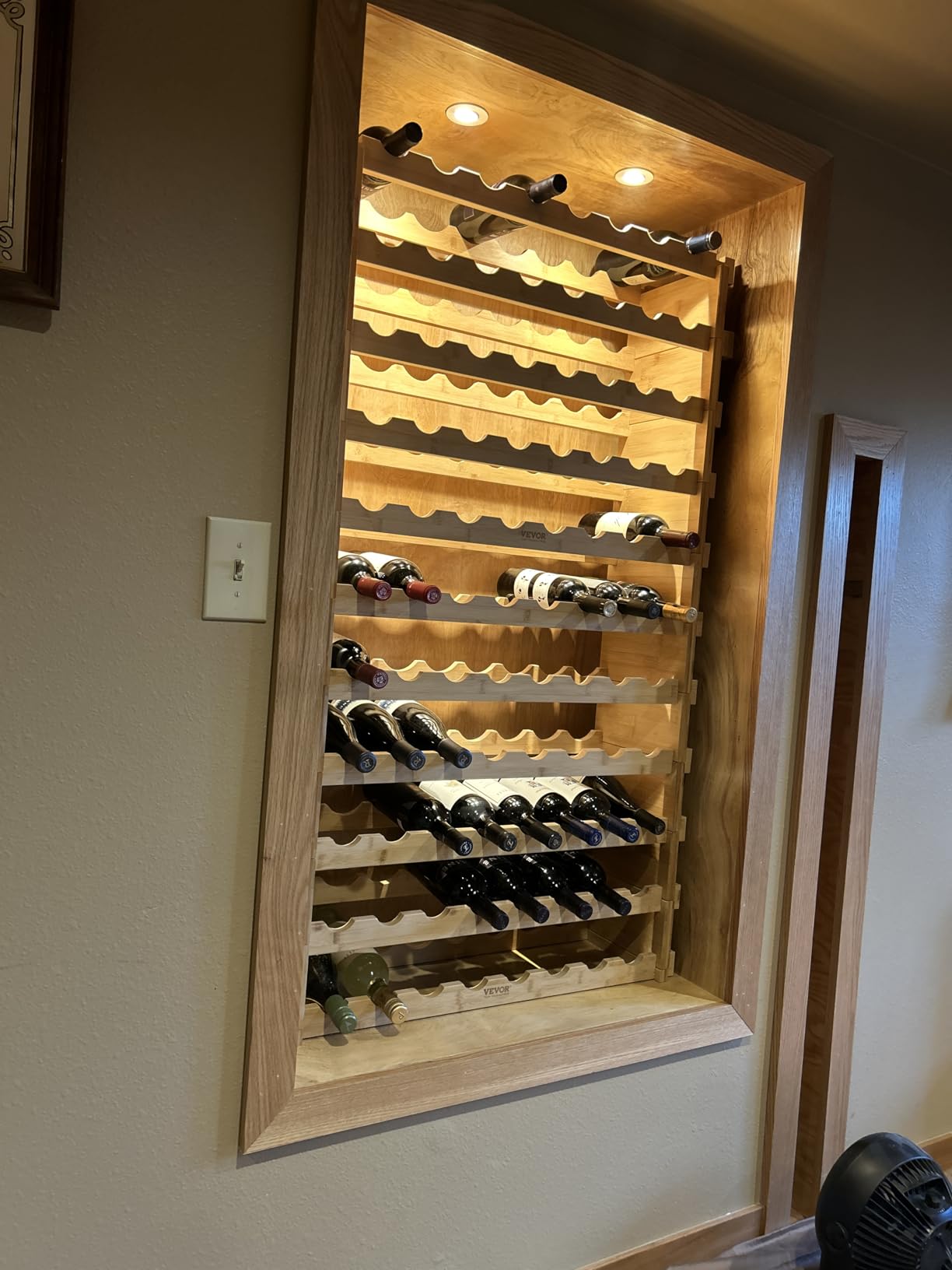 VEVOR 6-Tier 48 Bottles Stackable Modular Wine Rack, Freestanding Wines Holder Display Shelf, Solid Bamboo Wood Storage Racks, Wobble-Free Shelves for Kitchens, Dining Rooms, Cellars, Natural Color customer photo 2