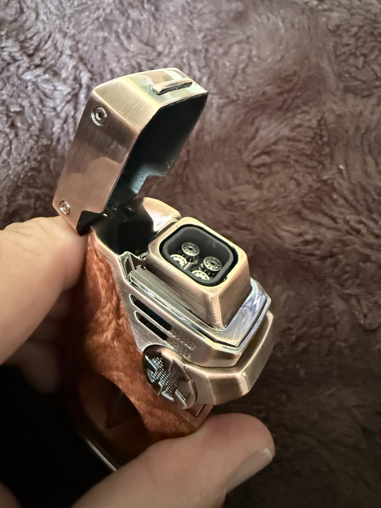 Joyoldelf Cigar Torch Lighter Quad Flame - Refillable Jet Butane Windproof Lighter with Cutter, Punch & Fuel Window (Without Butane) - Premium Gift for Men, Outdoor Smoking, Portable Use customer photo 2