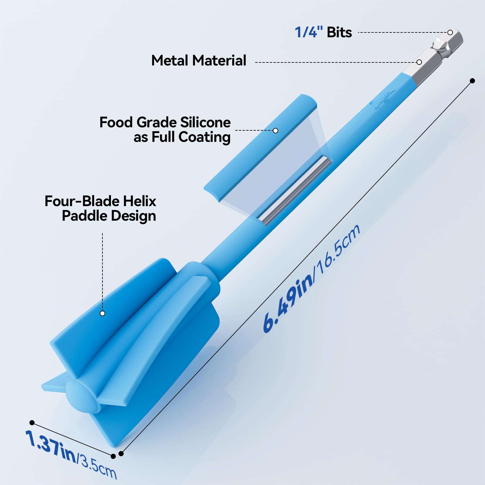 Suzzam Silicone Resin Mixer Paddles, 4-Piece Epoxy Mixer for Drill, Easy to Clean & Reusable, 1/4