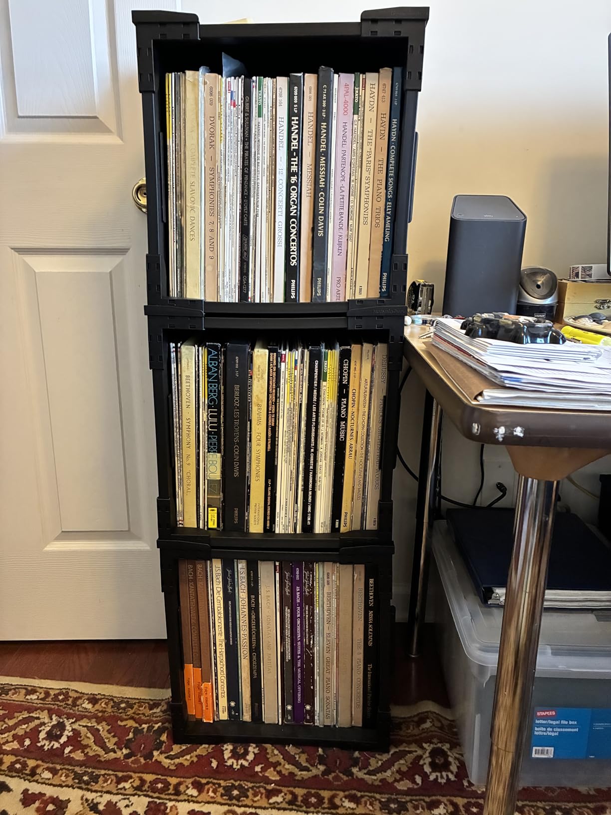 HumminGuru FlexiCube Vinyl Record Storage Box - Stackable Organizer for 12-inch Records, Holds 70 LPs | Modular Vinyl Shelf & Collapsible Storage Crate. Durable & Portable Space-Saving Design (1 Cube) customer photo 2
