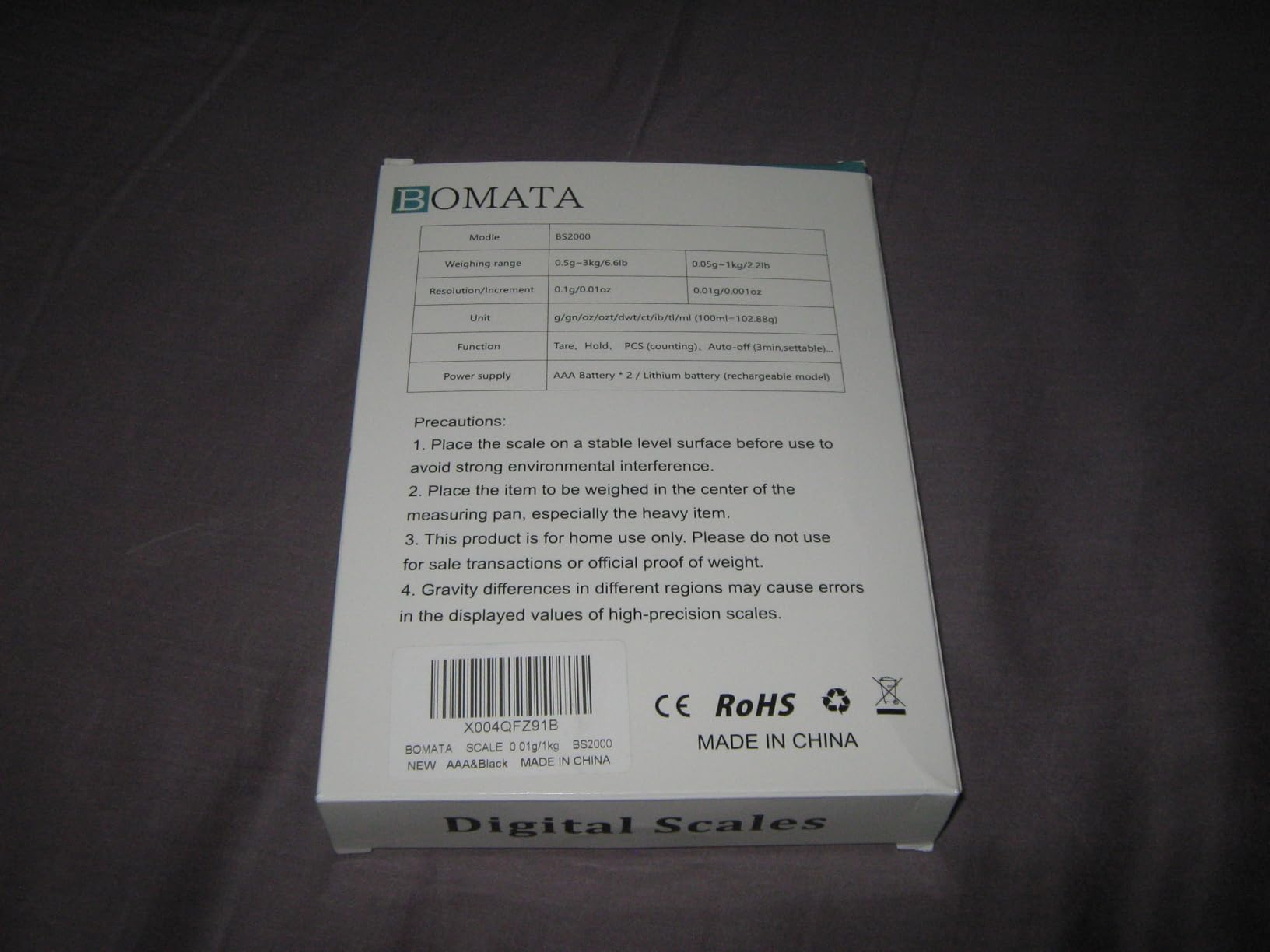 BOMATA 0.01g High Precision Jewelry Scale, 1000g Digital Gram Scale with Hold, Tare & Counting Function, Small & Portable Design for Gold, Bullion, Coins, Gemstones & Crafts, Black customer photo 2