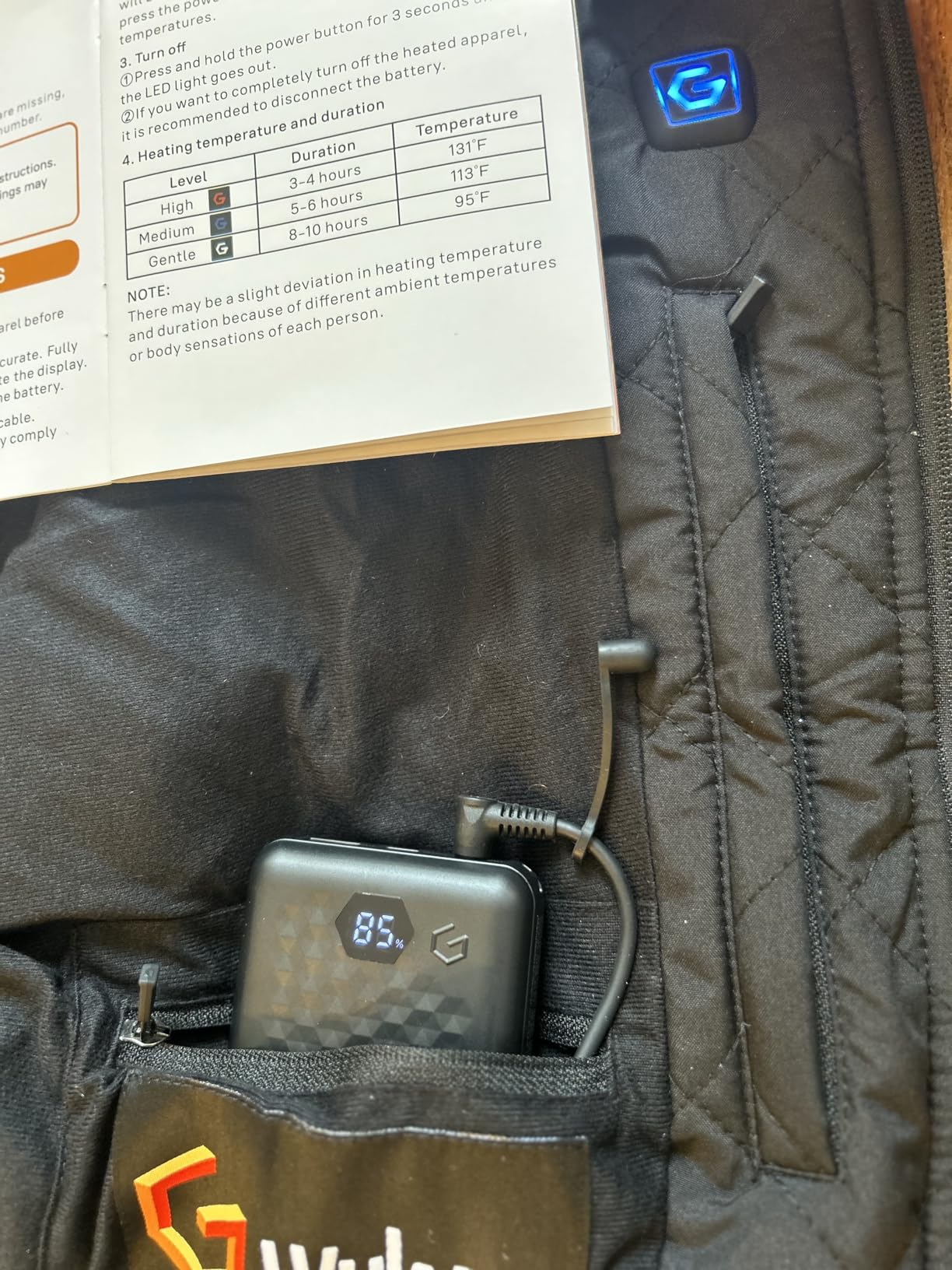 Graphene Heated Vest For Men 7.4V Fast Charge Large Capacity Battery customer photo 2