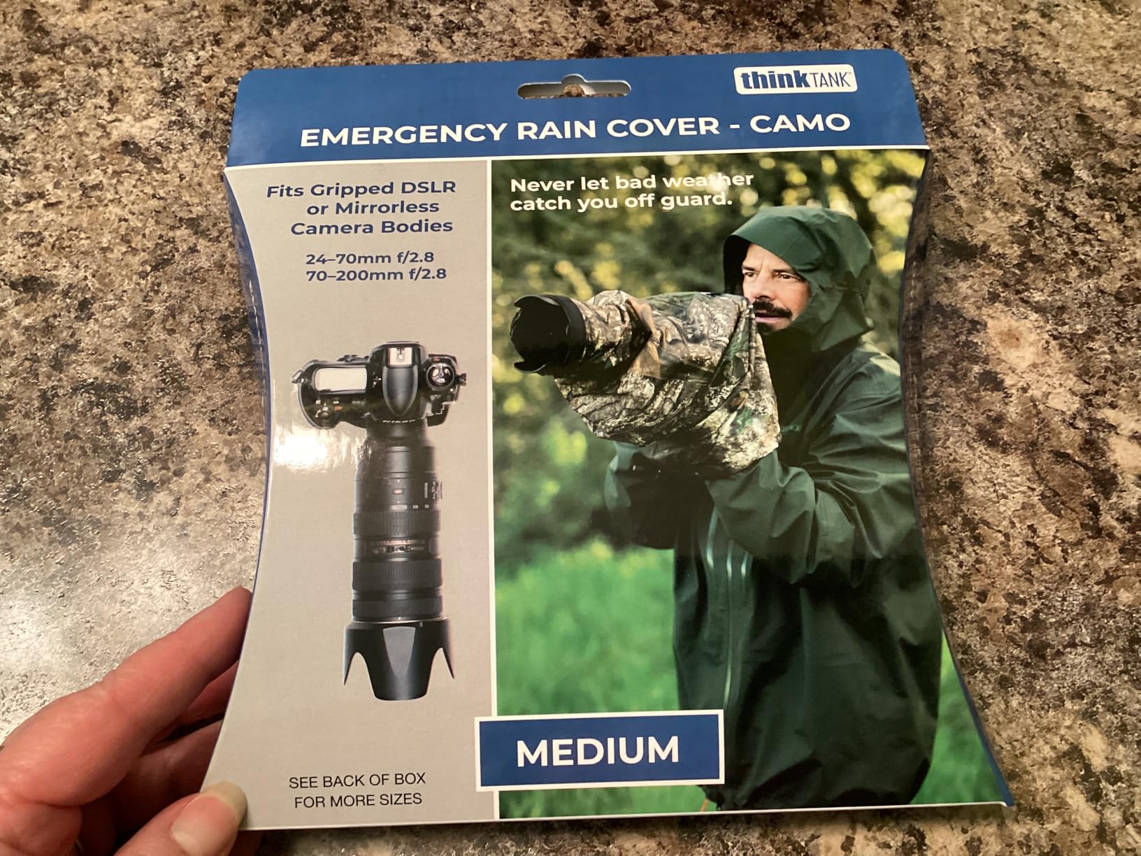 Think Tank Emergency Camera Rain Cover for DSLR and Mirrorless Cameras with 24-70mm Lens - Small (Realtree APX Camouflage) customer photo 2