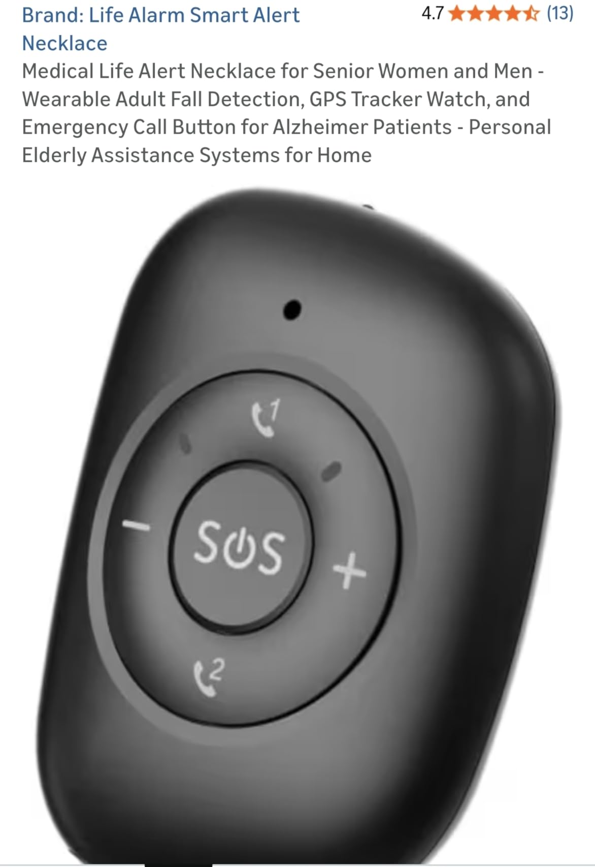 Medical Life Alert Necklace for Senior Women and Men - Wearable Adult Fall Detection, GPS Tracker Watch, and Emergency Call Button for Alzheimer Patients - Personal Elderly Assistance Systems for Home customer photo 1