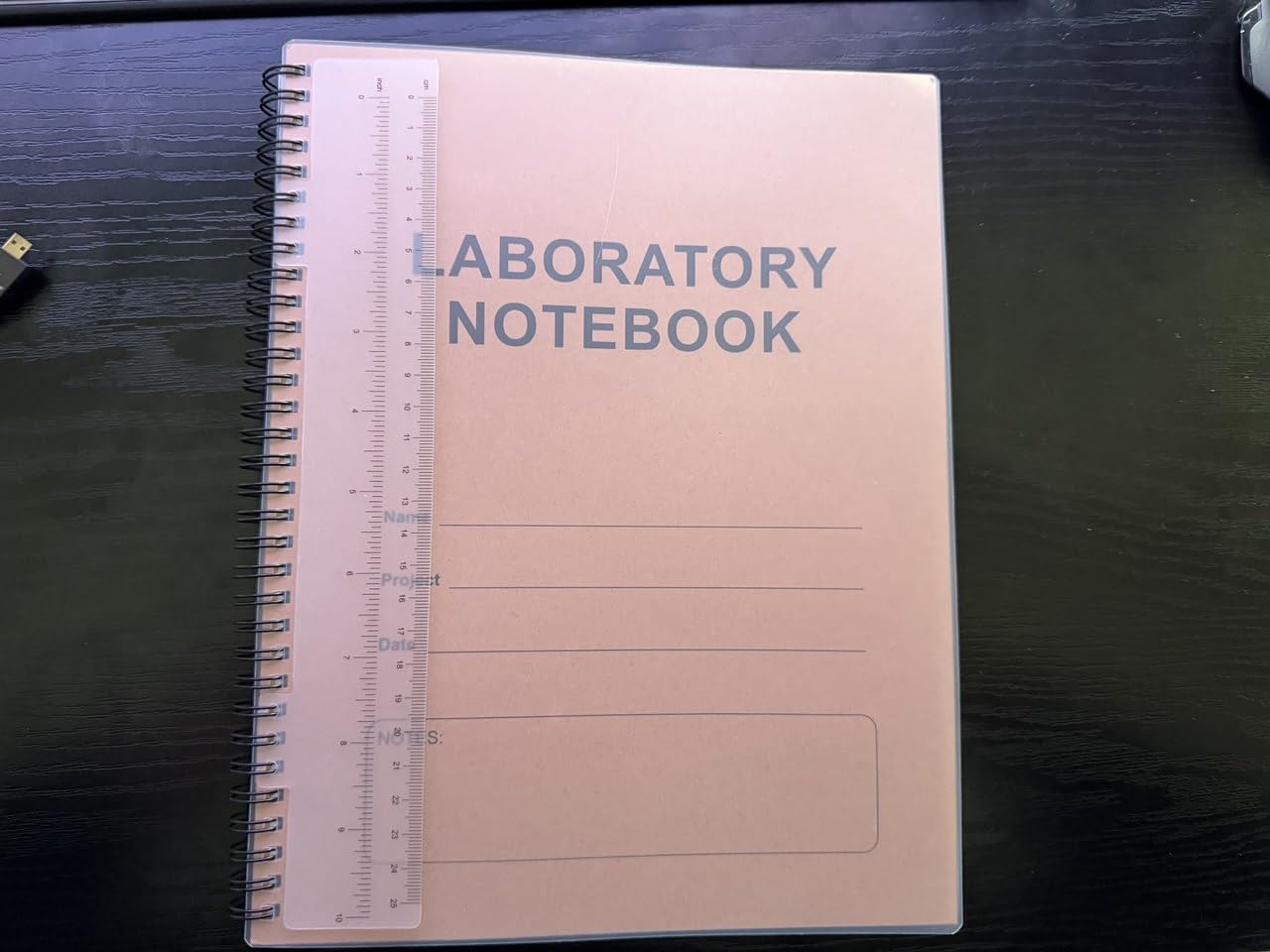 Carbonless Lab Notebook (Scientific Grid Format), 8.5'' x 11'', 50 Sets of Pages, Duplicator Wire-O Bound, Laboratory Notebook Containing Carbon Copies, Durable Translucent Cover, Transparent Ruler customer photo 1