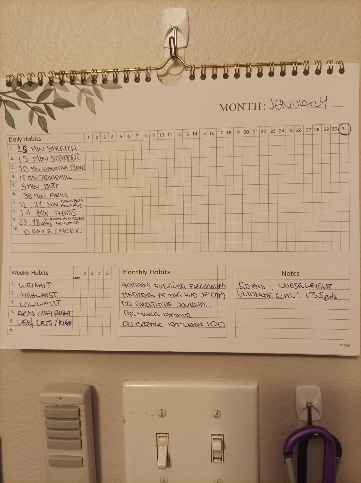 Habit Tracker Calendar - 12 Months Undated Daily Planner, 8