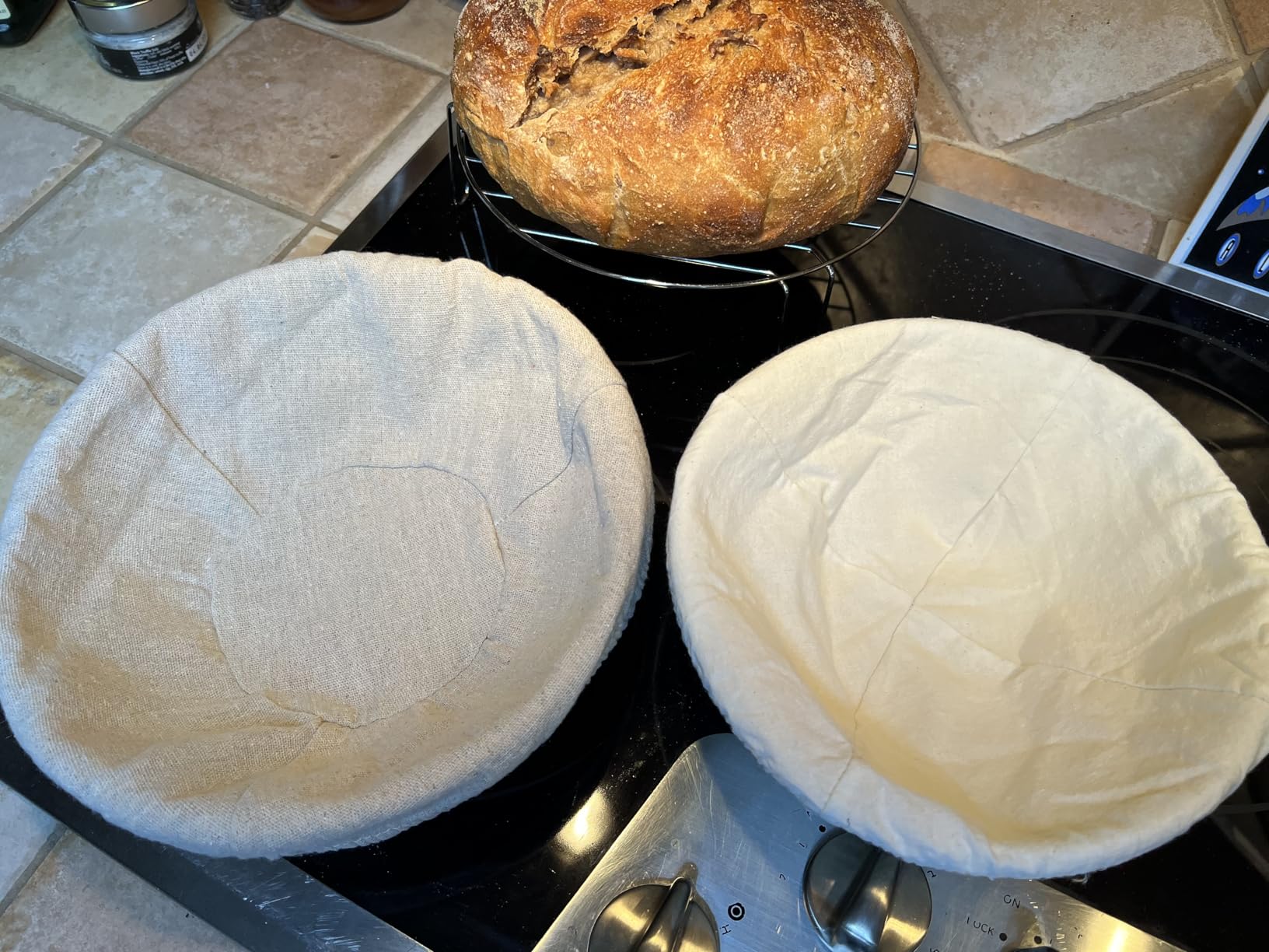 Banneton Bread Proofing Basket - Proofing Basket Set of 2 (9 inch Round) - Natural Rattan Banneton with 4 Linen Liners - Bread Basket for Sourdough Bread Baking Supplies customer photo 2