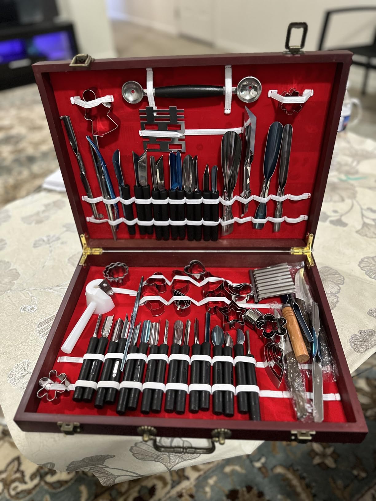 80-Piece Stainless Steel Fruit Carving Tools Set - Professional Watermelon Carving Knife Kit with Ergonomic Handles & Portable Wood Box, Durable Fruit Cutting Tools for Culinary Arts, Sculpting customer photo 2