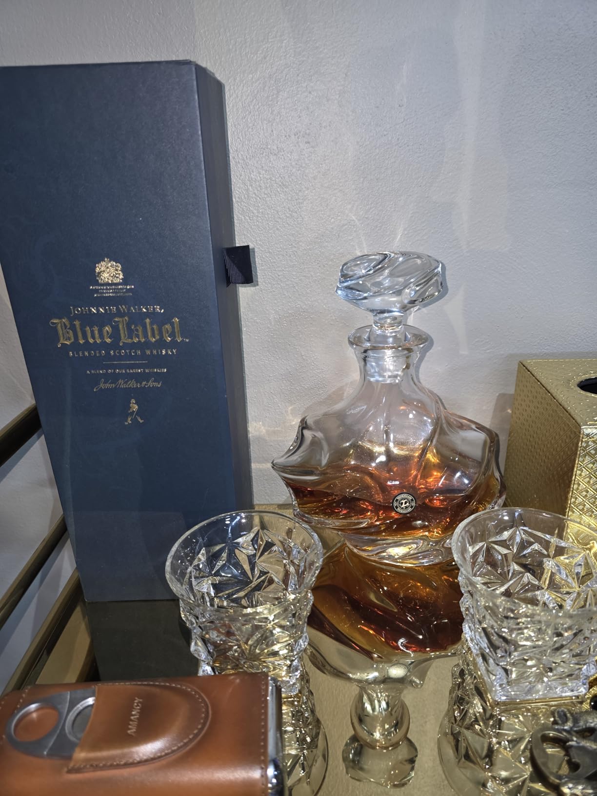 TsukiGlass Storm Japanese Crystal Whisky Decanter - 100% Ultra Clarity Lead-Free Crystal - 750ml customer photo 2