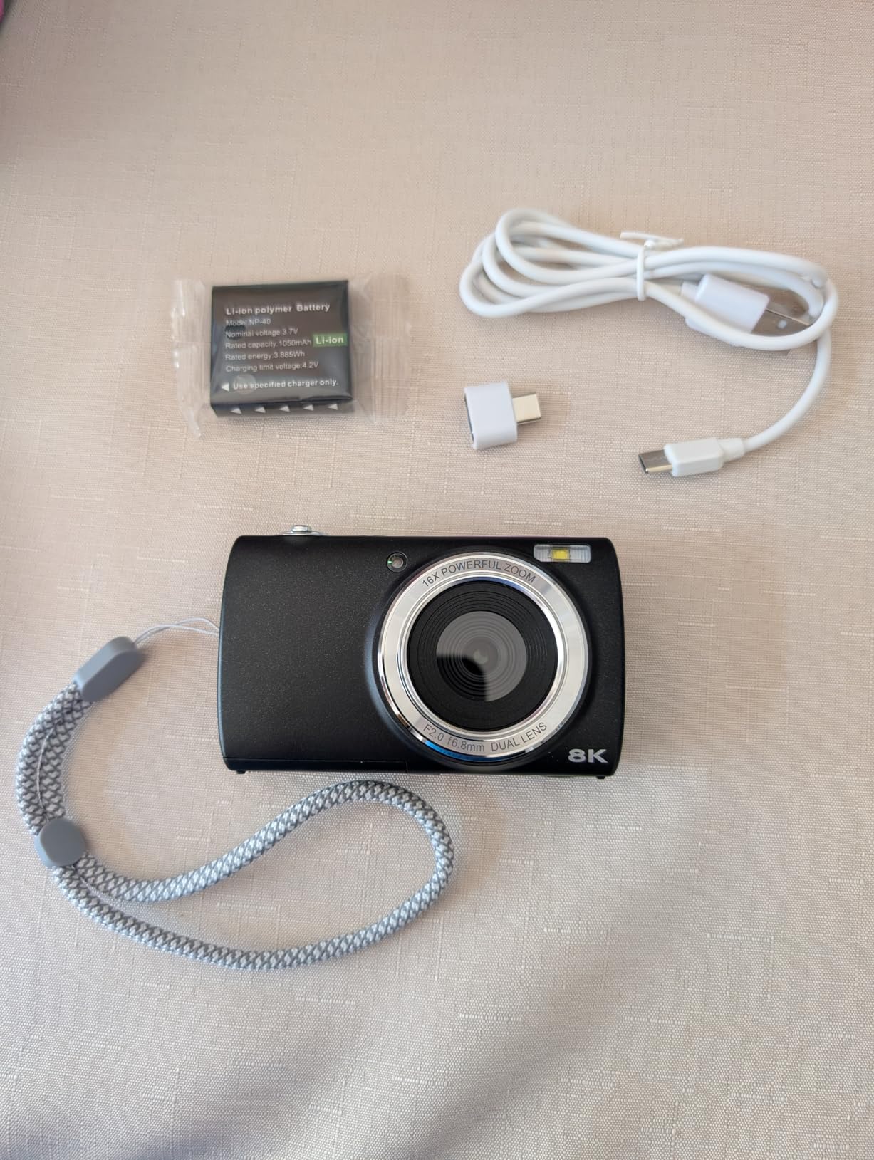 8K Digital Camera for Photography, 2026 Latest WiFi 88MP Vlogging Camera for YouTube with Dual Lens, Touch Screen, Autofocus Anti-Shake, 16X Zoom, Compact Travel Camera, 32GB Card, 2 Batteries, Black customer photo 1