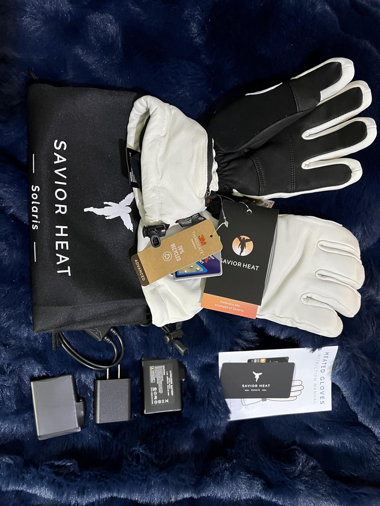 SAVIOR HEAT Heated Gloves for Men Women, EH 8 Pro Electric Leather Ski Gloves for Extreme Cold -5℉, Aero-Grade Aerogel 3M Insulation, 3000mAh Rechargeable Battery Waterproof for Skiers customer photo 1
