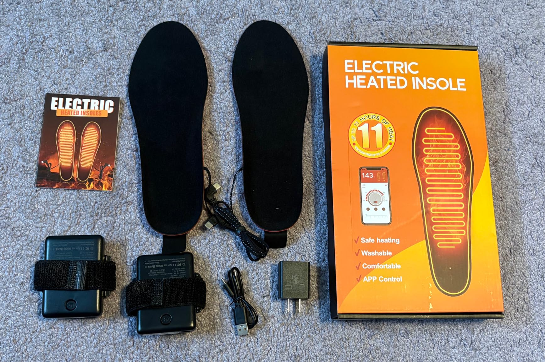 App-Controlled Heated Insoles for Men & Women, Rechargeable 5000mAh Battery, 4 Custom Heat Settings, Foot Warmers for Skiing, Hunting, Winter Work customer photo 1