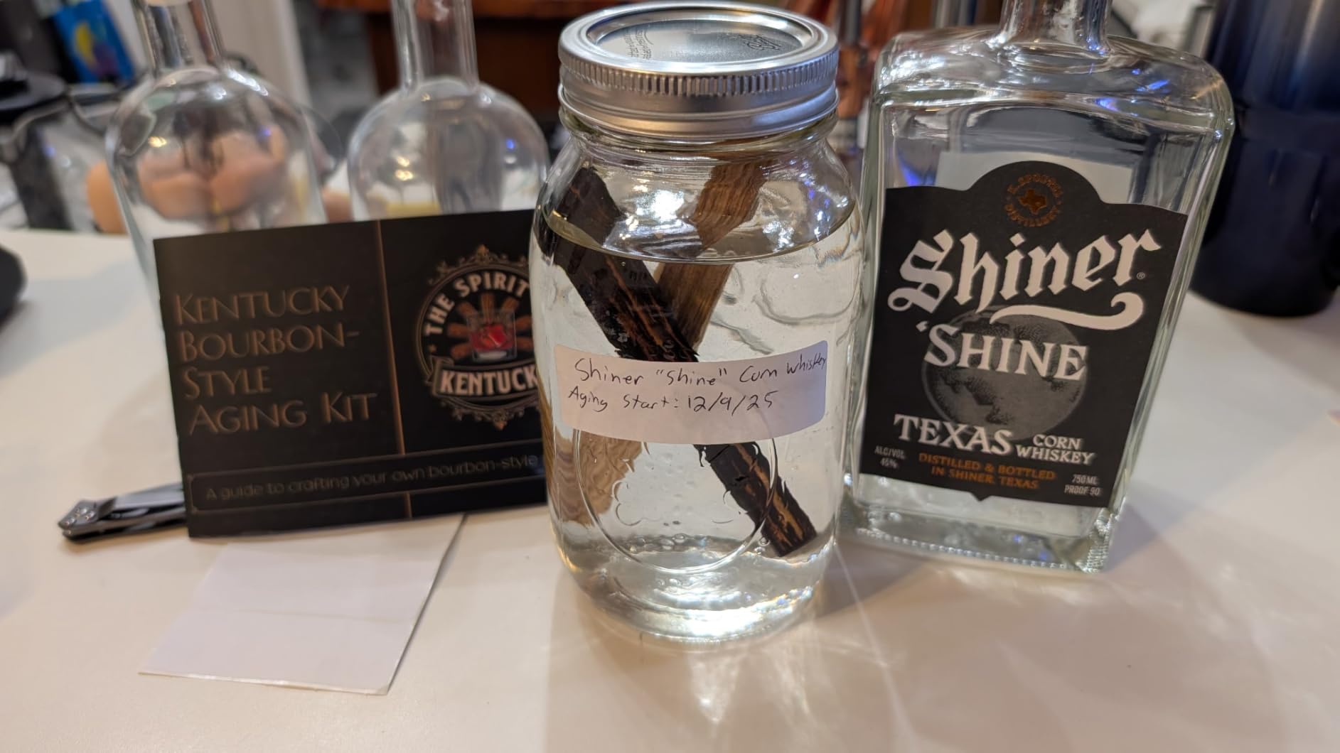 Kentucky Bourbon-Style Whiskey Infusion Aging Kit - Charred White Oak Sticks Staves - Age Clear Spirits into Rich Barrel Flavor in Weeks customer photo 2