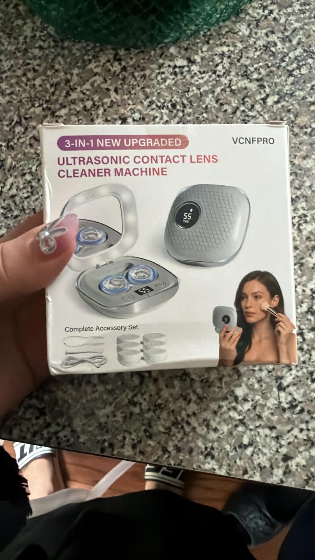 Pro 3.0 Portable Ultrasonic Contact Lens Cleaner, Rechargeable, 50KHz Germany Super Motor, Top1 Intelligent Chip-Smart Modes, Gentle Cleaning & 99% Brightness, Soft Contact Lens Tools Home Travel (Grey) customer photo 1